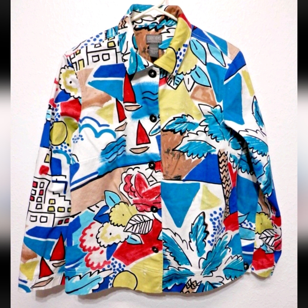 Chico's Vintage Coastal Colorful Blazer - Size 3 (L/XL)